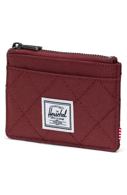 Herschel Supply Co . Oscar Rfid Recycled Polyester Card Case In Red