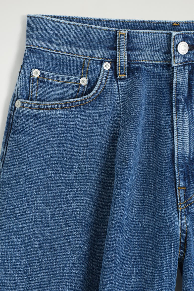 Wide-Leg Denim Shorts, Alternate, color, BLUE
