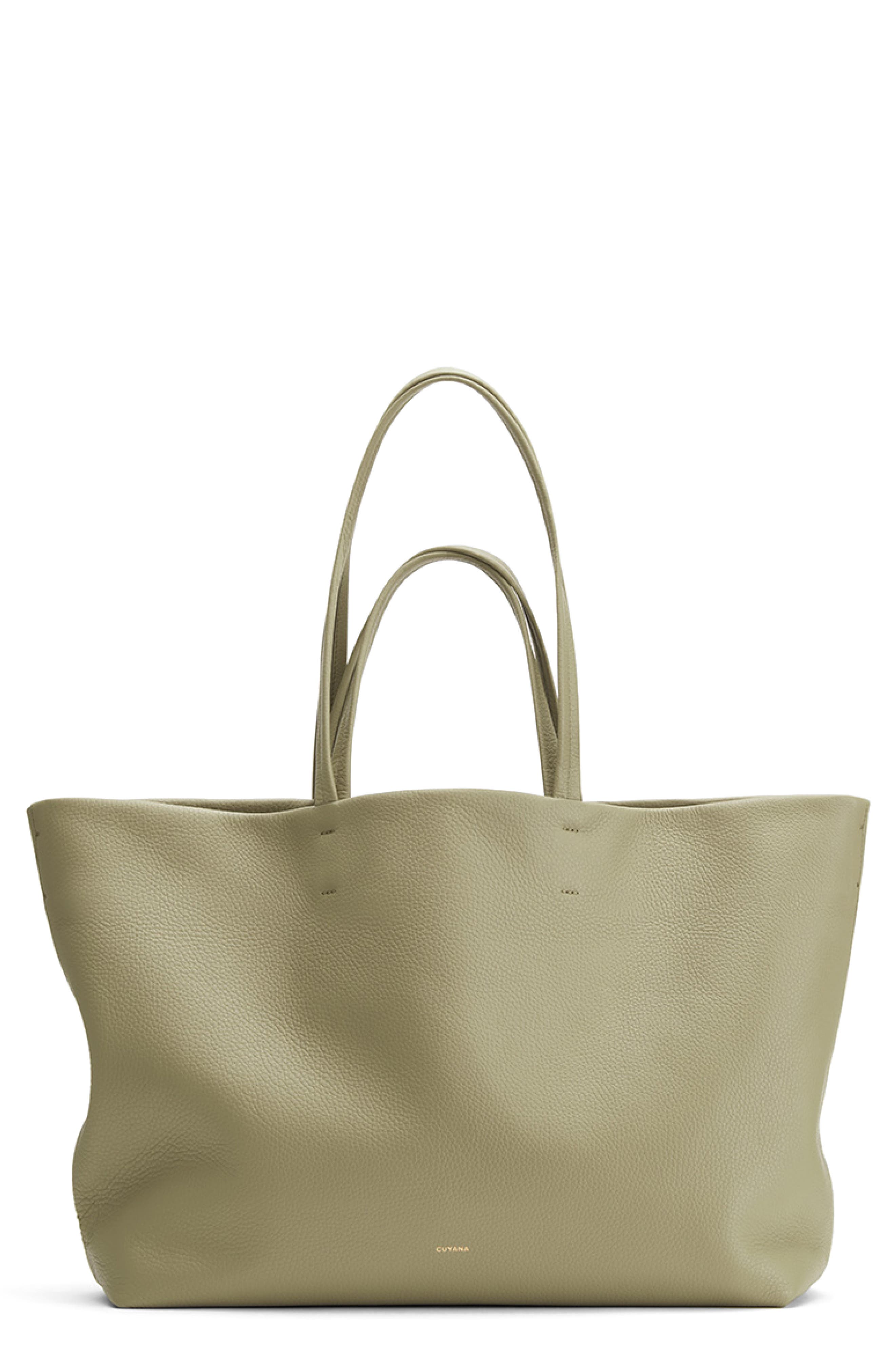 Cuyana Classic Easy Leather Tote, Main, color, Sage