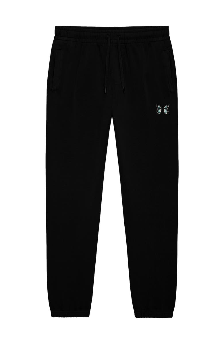 Dalix Womens Butterfly Heavy Weight Fleece Sweatpant Pant, Main, color, Black