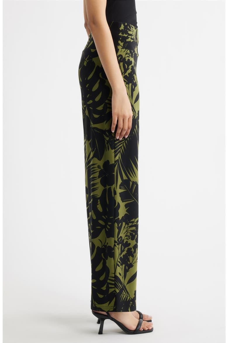 Pull-On High Waist Wide Leg Palazzo Pants, Alternate, color, BAY LEAF / ANNE BLACK
