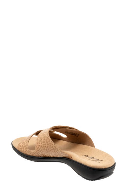 Trotters Ruthie Croc Embossed Slide Sandal In Luggage