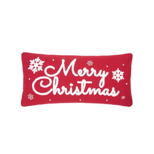 C & F Home C&f Home Red & White Christmas Embroidered Accent Pillow, 12" X 24" In Red