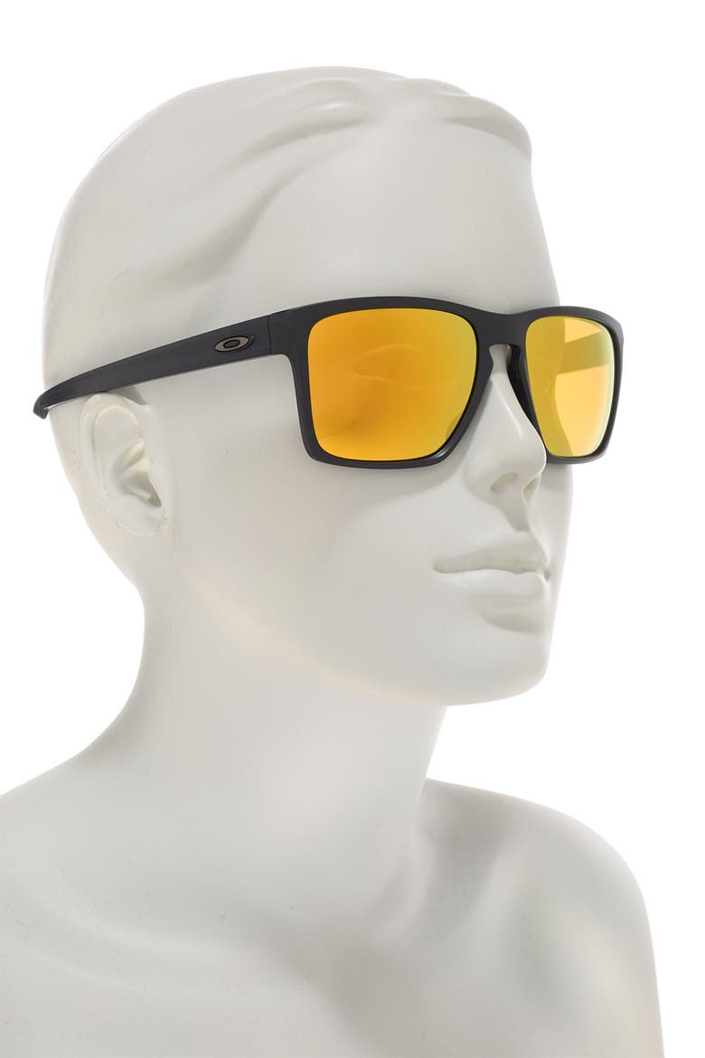 57mm Silver XL Square Sunglasses, Alternate, color, BLACK/YELLOW