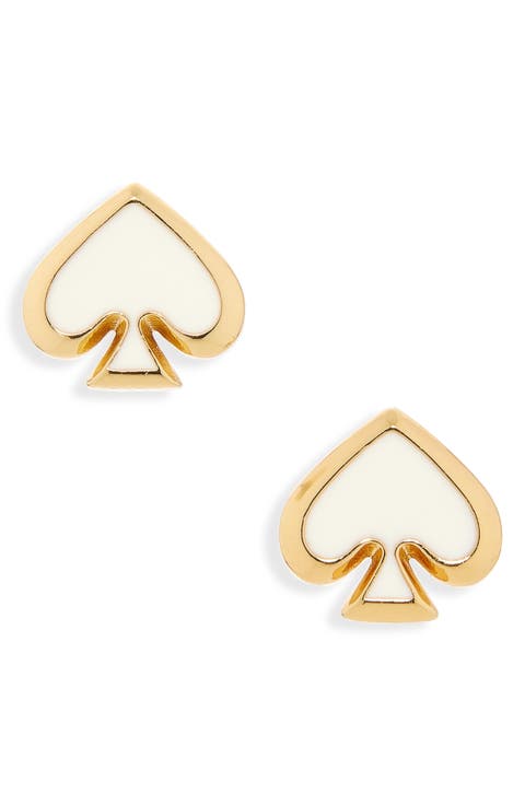 enamel spade stud earrings
