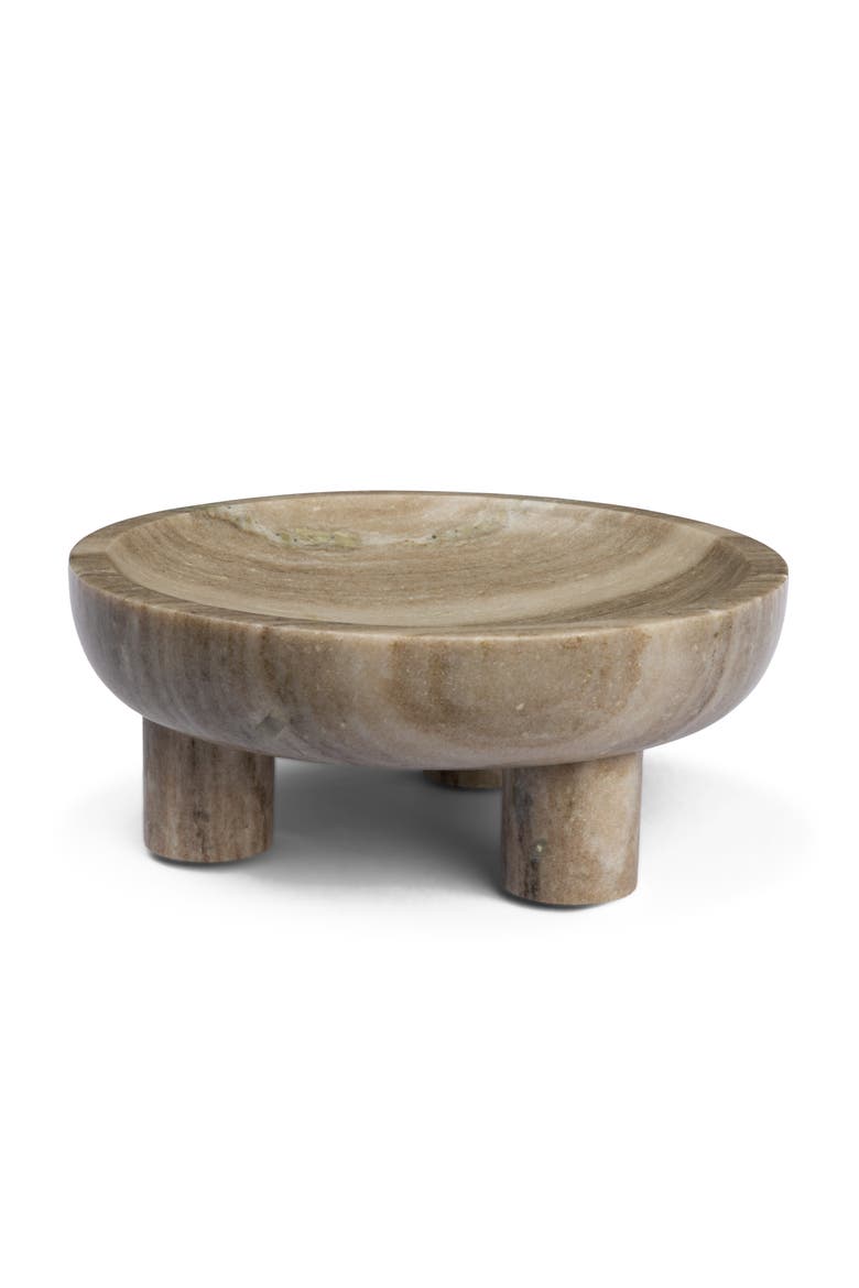 Vasca Marble Decorative Pedestal Bowl, Main, color, Gray