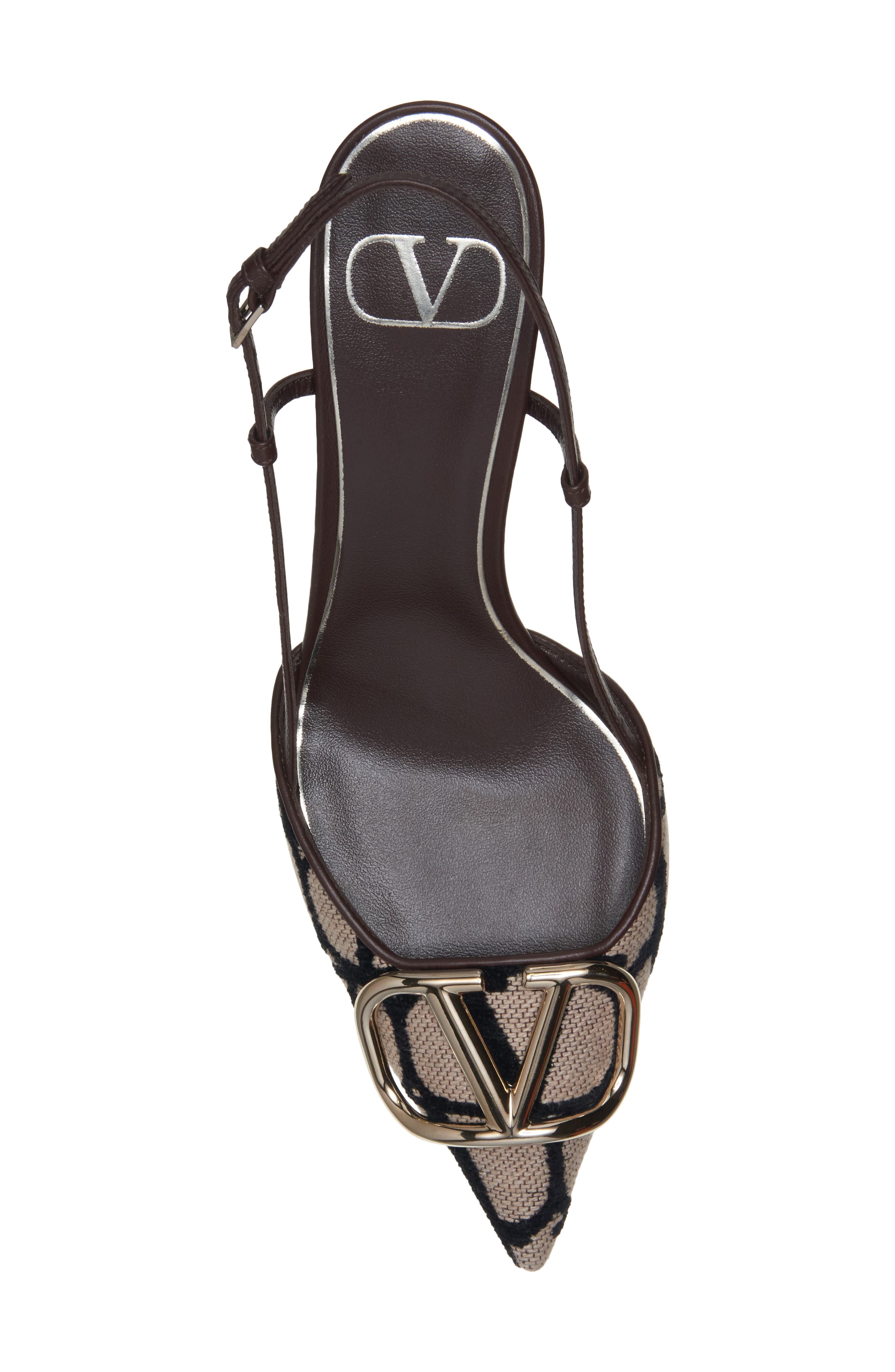 Valentino Garavani VLOGO Pointed Toe Slingback Pump, Alternate, color, 