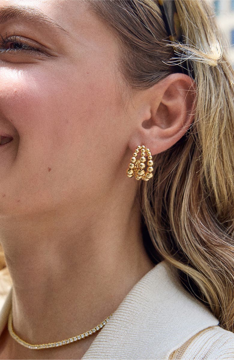 BaubleBar Pisa Layered Hoop Earrings, Alternate, color, Gold