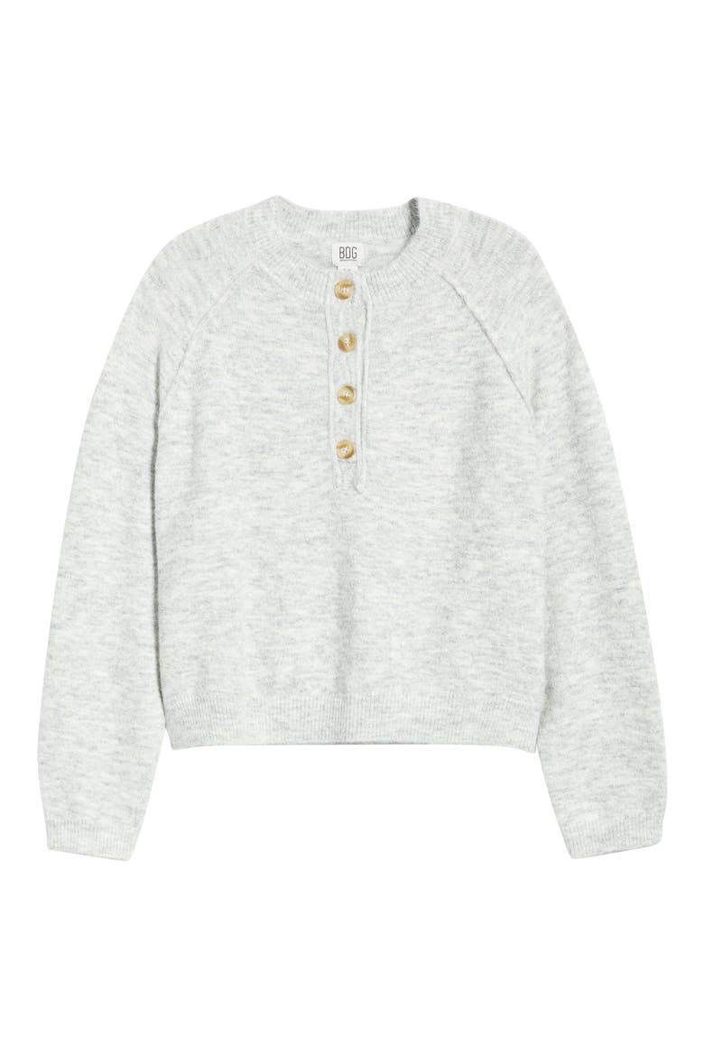 Half Placket Crewneck Sweater, Main, color, GREY