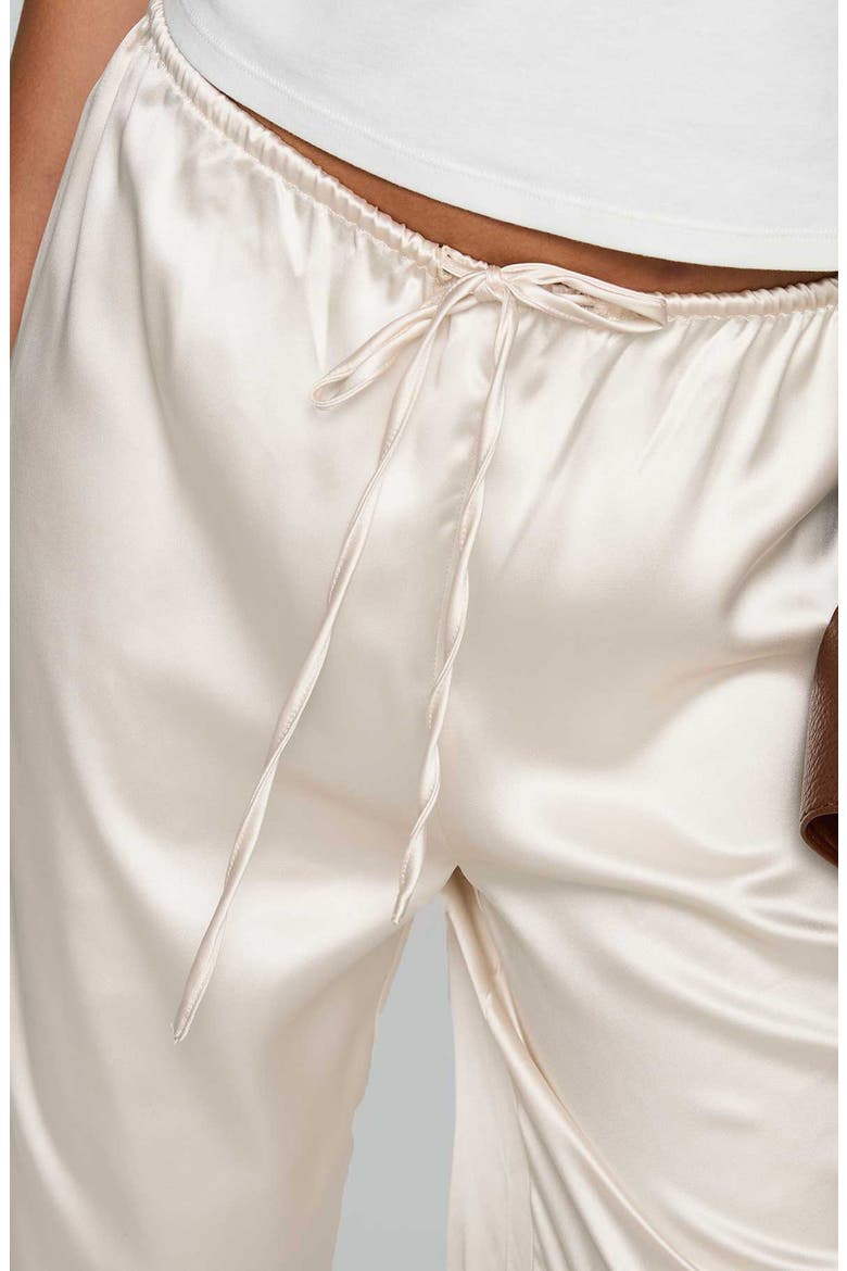 Soul Star Satin Drawstring Wide Leg Pants, Alternate, color, CHAMPAGNE