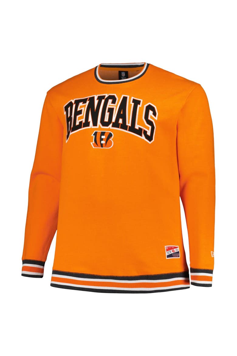 Men's New Era Orange Cincinnati Bengals Big & Tall Pullover Sweatshirt, Alternate, color, Orange