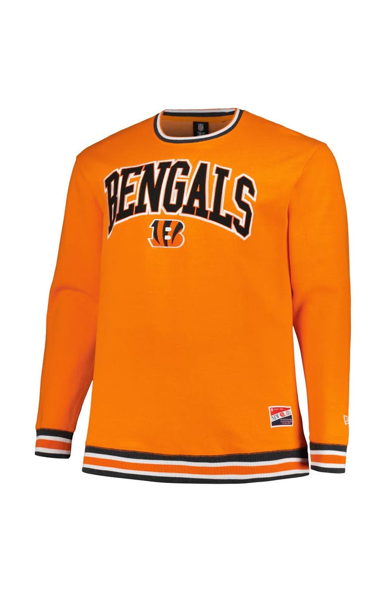 New Era Men's New Era Orange Cincinnati Bengals Big & Tall Pullover Sweatshirt, Alternate, color, Orange