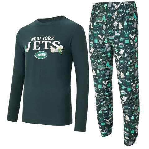 Men's Concepts Sport  Green New York Jets Chestnut Long Sleeve Top & Pants Set