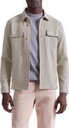 Bugatchi Slub Knit Wool & Cotton Button-Up Shirt Jacket