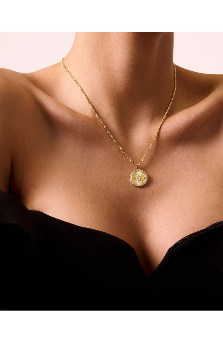 Electric Picks Guardian Cross Coin Necklace, Alternate, color, Gold