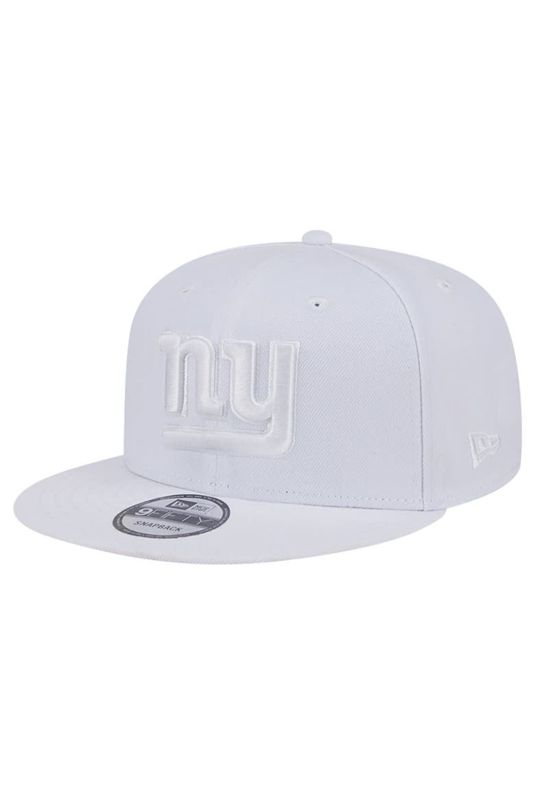 Men's New Era New York Giants Main White on White 9FIFTY Snapback Hat, Main, color, White
