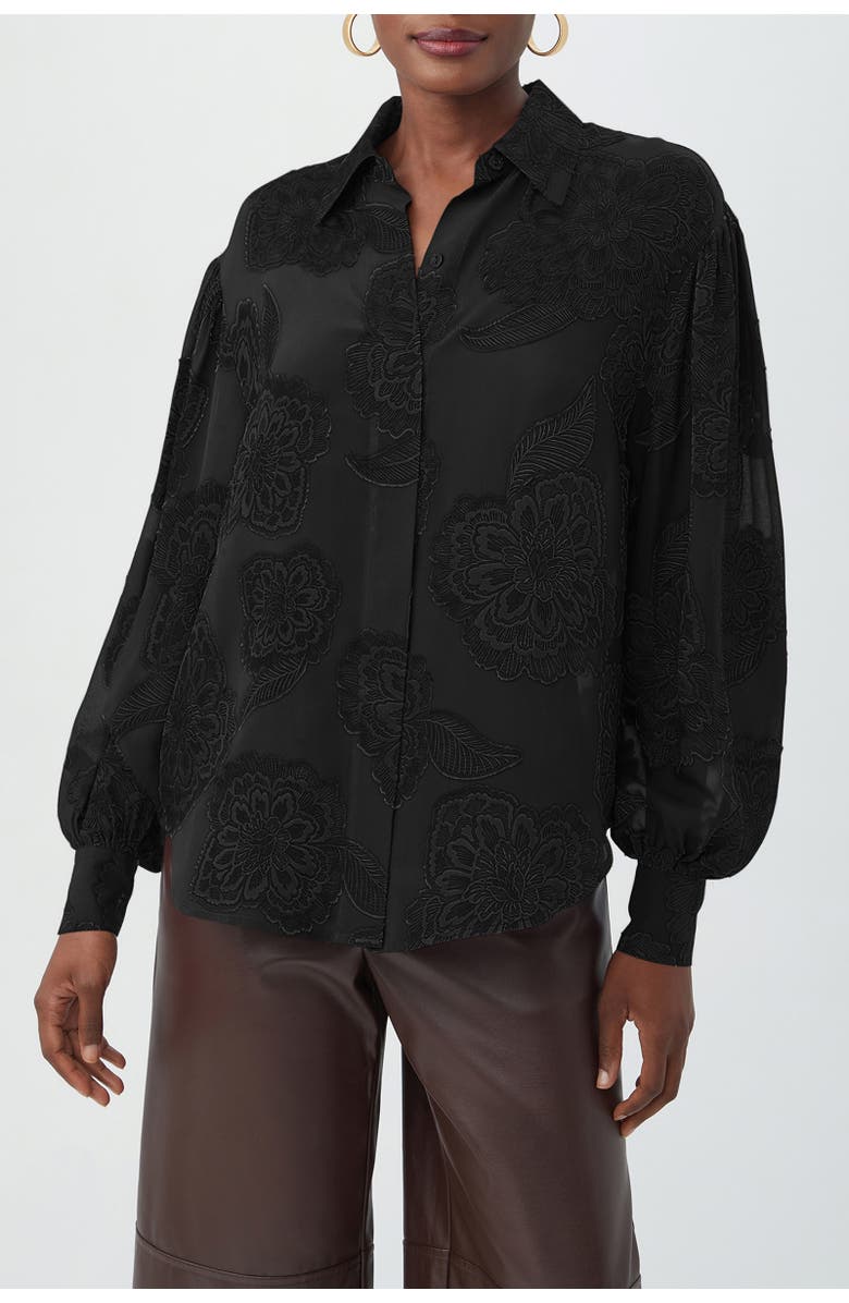 Trina Turk Anuka 2 Dolman Long Sleeve Shirt, Main, color, Black