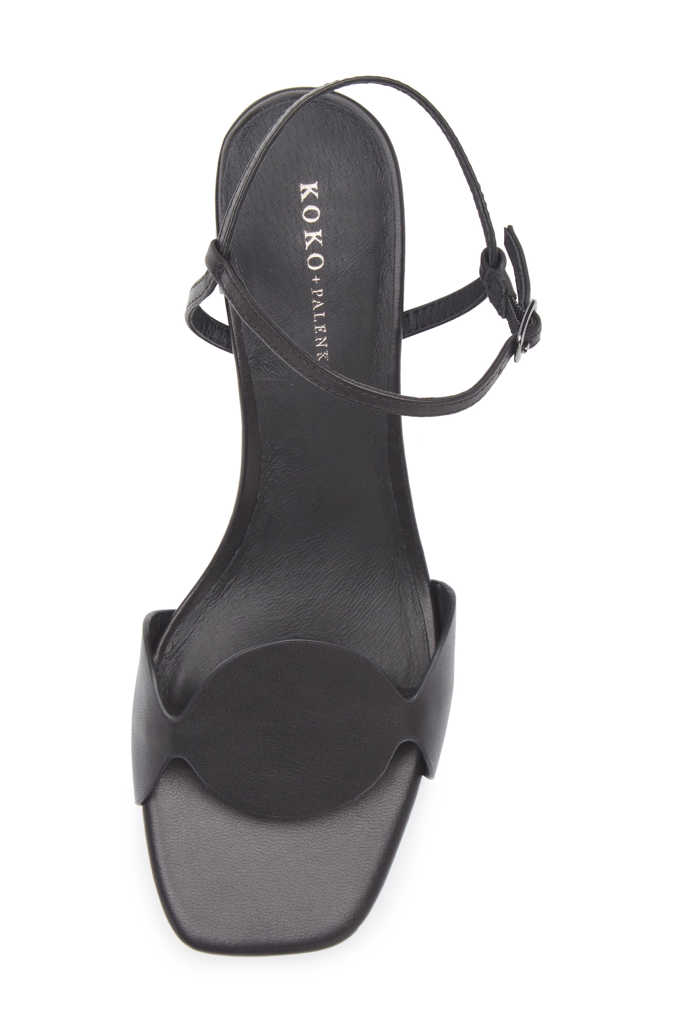 KOKO + PALENKI Sphere Ankle Strap Sandal, Alternate, color, Black Leather