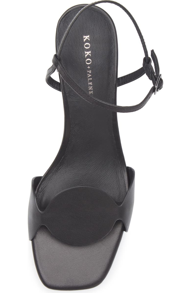 KOKO + PALENKI Sphere Ankle Strap Sandal, Alternate, color, Black Leather