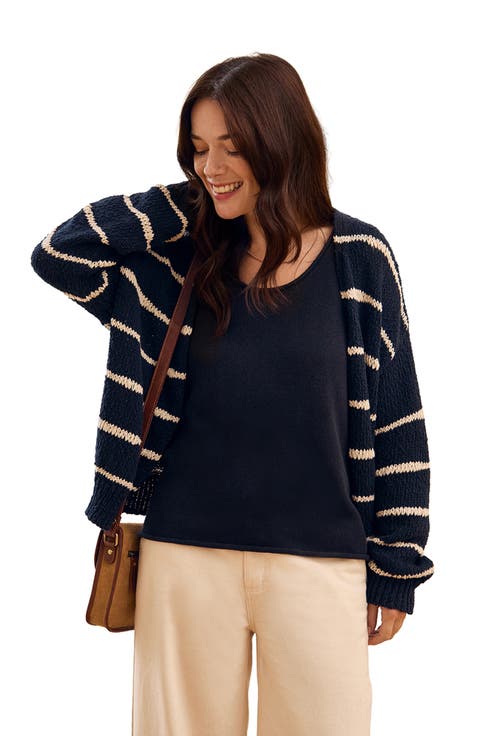 Long Sleeve Drop Stitch Cardigan