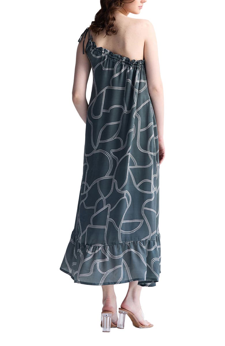 Reistor One Shoulder Midi Dress, Alternate, color, Twirls And Twists