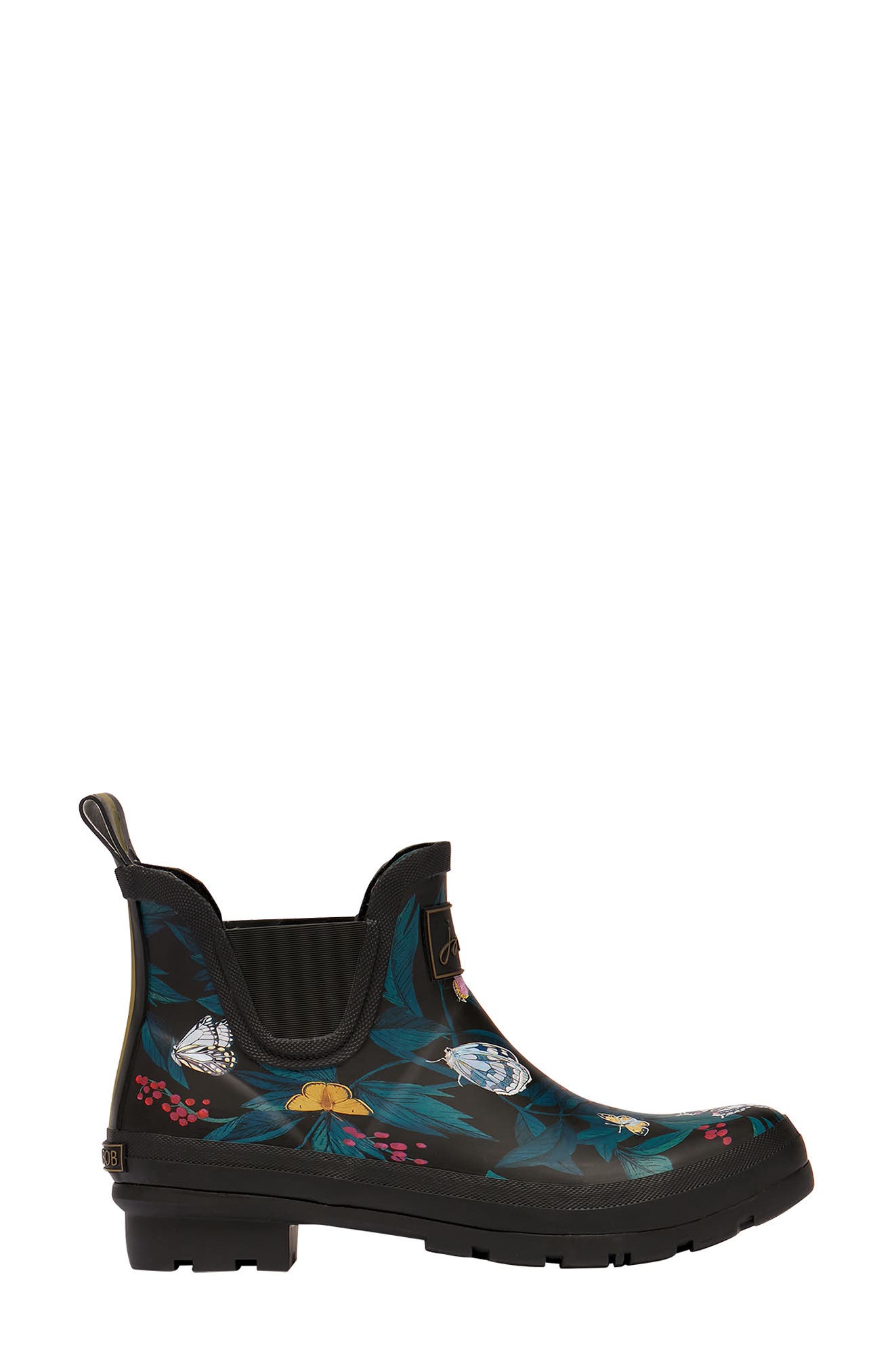 Wellibob Short Rain Boot, Alternate, color, BLACK BUTTERFLY