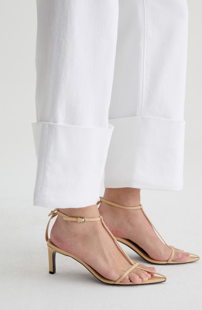 AG Saige Rope Belt Cuffed Crop Wide Leg Jeans, Alternate, color, 