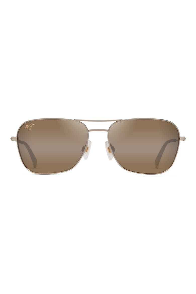 Naauao 58mm PolarizedPlus2® Gradient Aviator Sunglasses, Main, color, GOLD RED BROWN