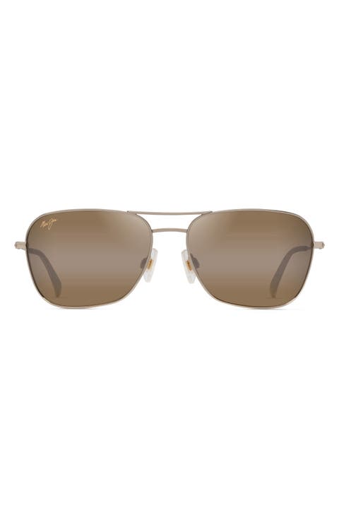 Naauao 58mm PolarizedPlus2® Gradient Aviator Sunglasses