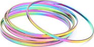 HMY JEWELRY Multi Ion Plated Stainless Steel Bracelet - Pack of 6