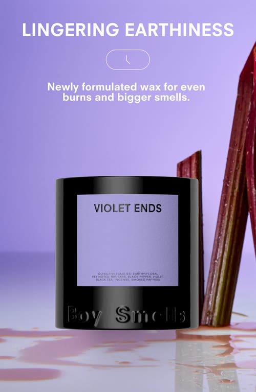 Boy Smells Violet Ends Boxed Glass Candle In Black