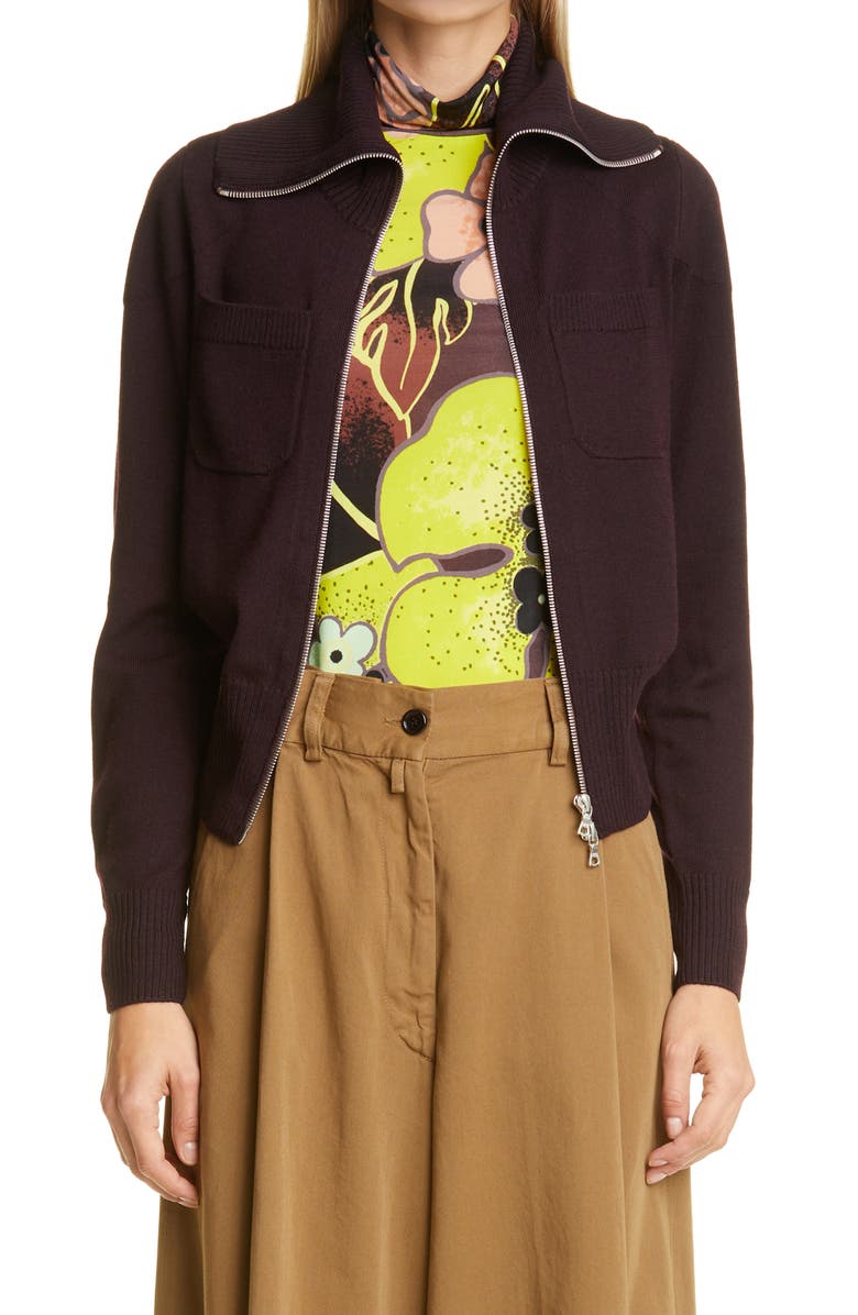 Dries Van Noten Mikko Knit Merino Wool Jacket, Main, color,