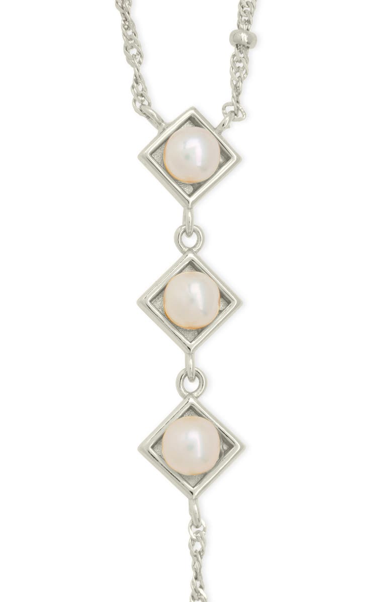 Sterling Forever Reine Triple Freshwater Pearl Y-Necklace, Alternate, color, 