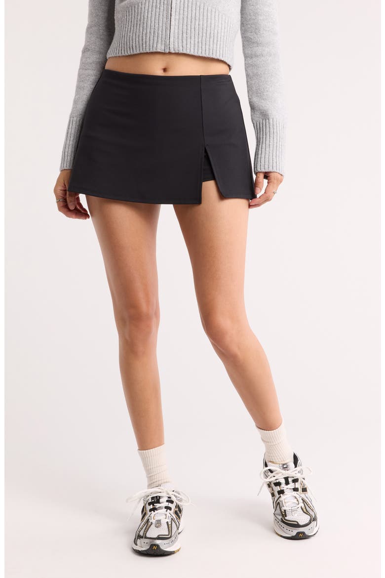 Knit Miniskort, Main, color, BLACK