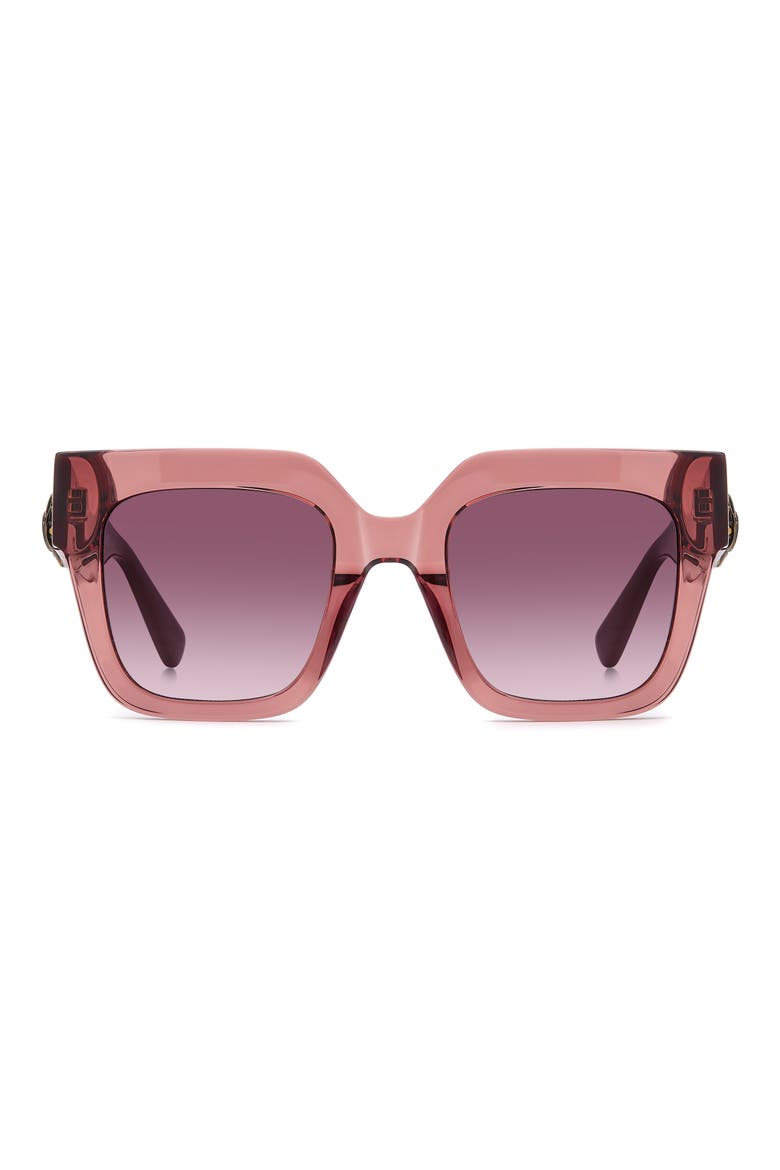 50mm Gradient Square Sunglasses, Main, color, CRYSTAL BURGUNDY/ PINK