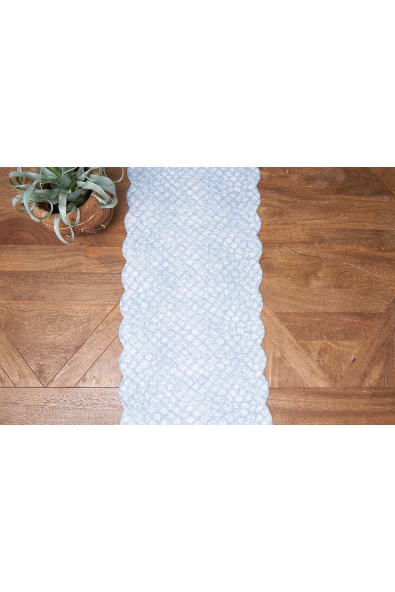 Shoreline Waters Cotton Table Runner 14" x 51" - Nautical Seahorse & Coral, Alternate, color, Blue
