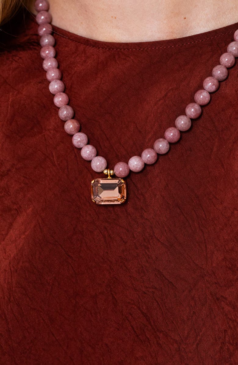 Jennifer Behr Sidonie Necklace, Alternate, color, Rhodonite