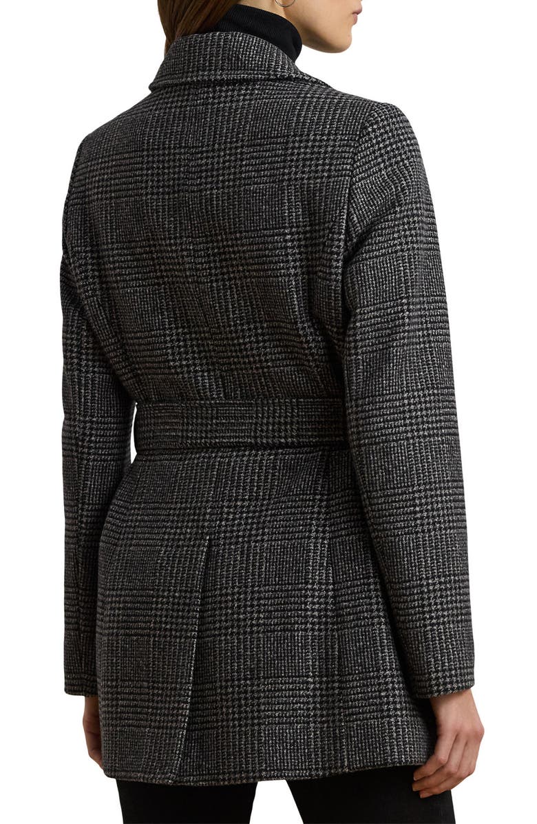 Lauren Ralph Lauren Belted Double Breasted Wool Blend Coat, Alternate, color, 