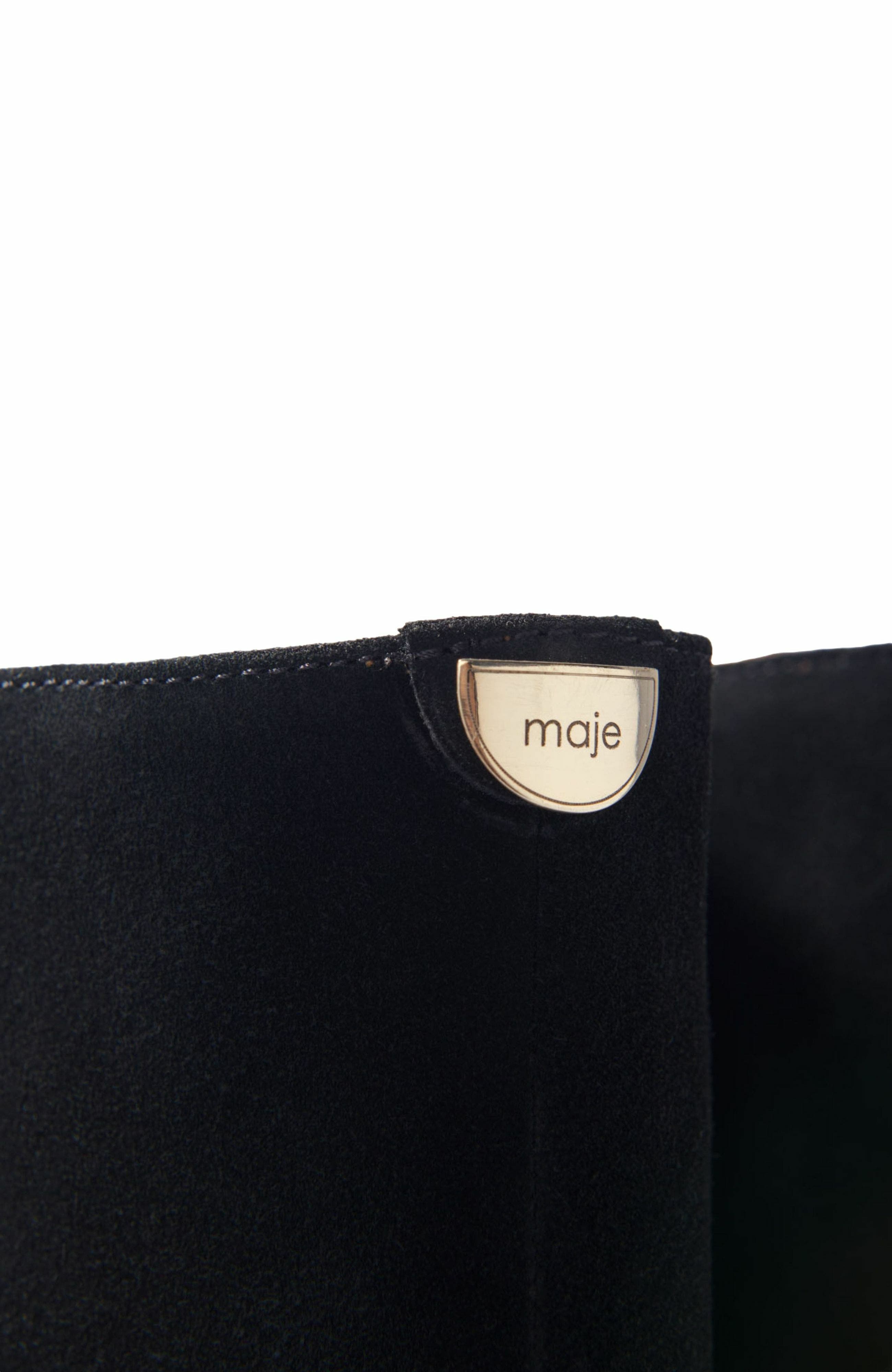 maje Fringed suede cowboy boots, Alternate, color, 