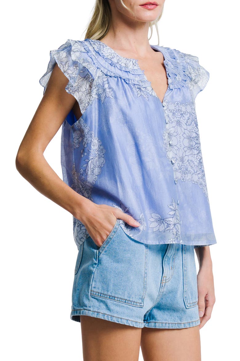 Rothy Floral Top, Alternate, color, BLUE MULTI