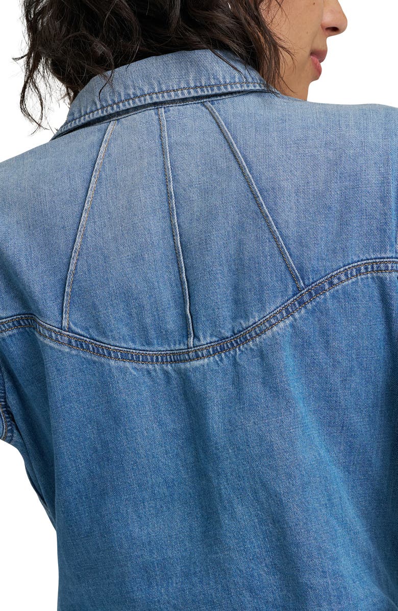 Wrangler Radiating Long Sleeve Denim Jumpsuit, Alternate, color, Shimmerstone