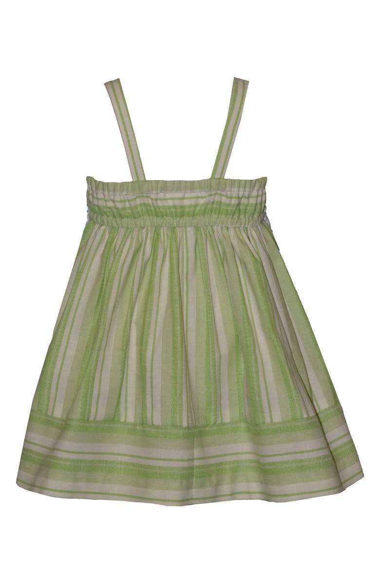 Iris & Ivy Kids' Tassel Trim Stripe Sundress, Alternate, color, Green