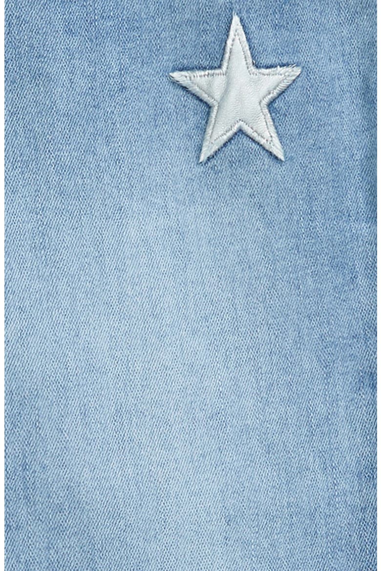 Kids' Luna Star Patch Ankle Straight Leg Jeans, Alternate, color, STARRY BLUE