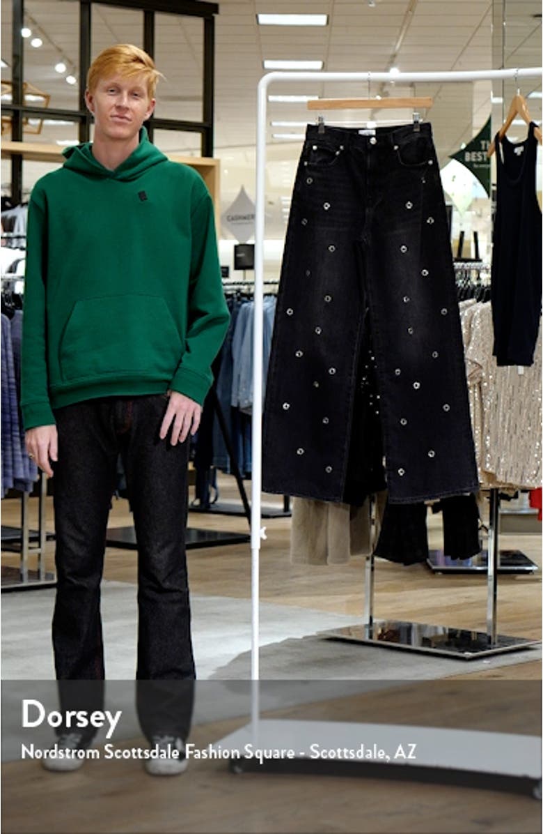 Hendrix Crystal Embellished Eyelet Jeans, sales video thumbnail