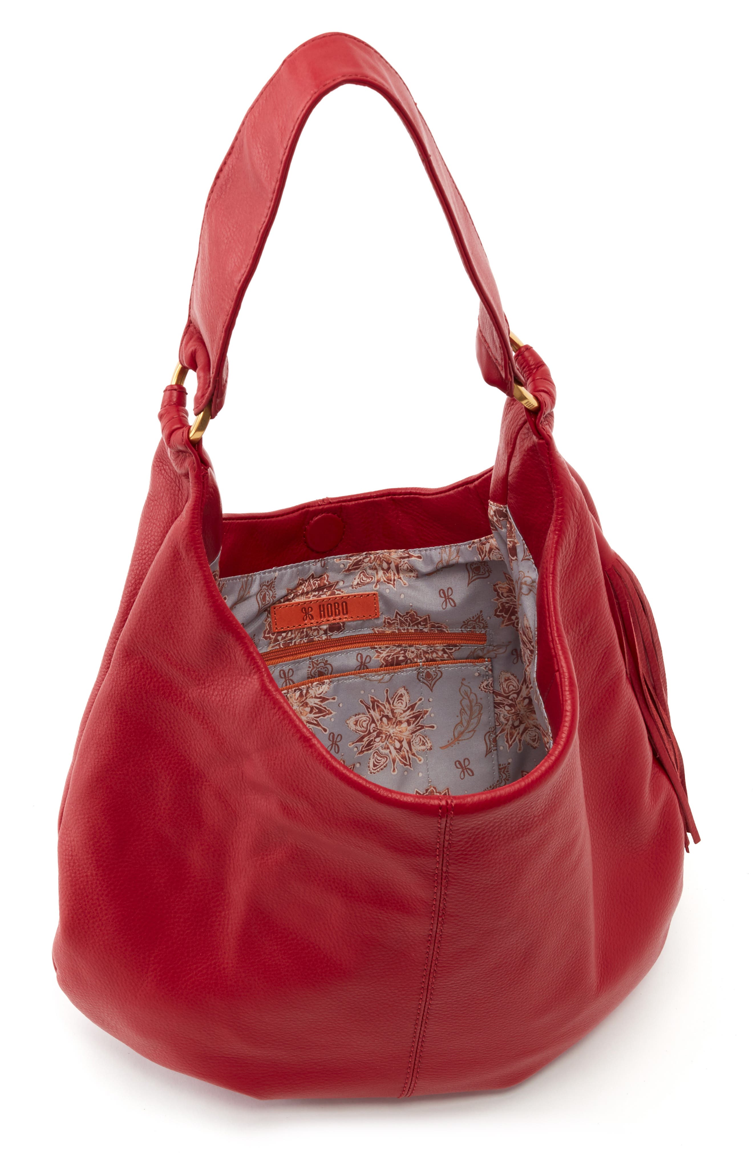 Gardner Leather Shoulder Bag, Alternate, color, SCARLET