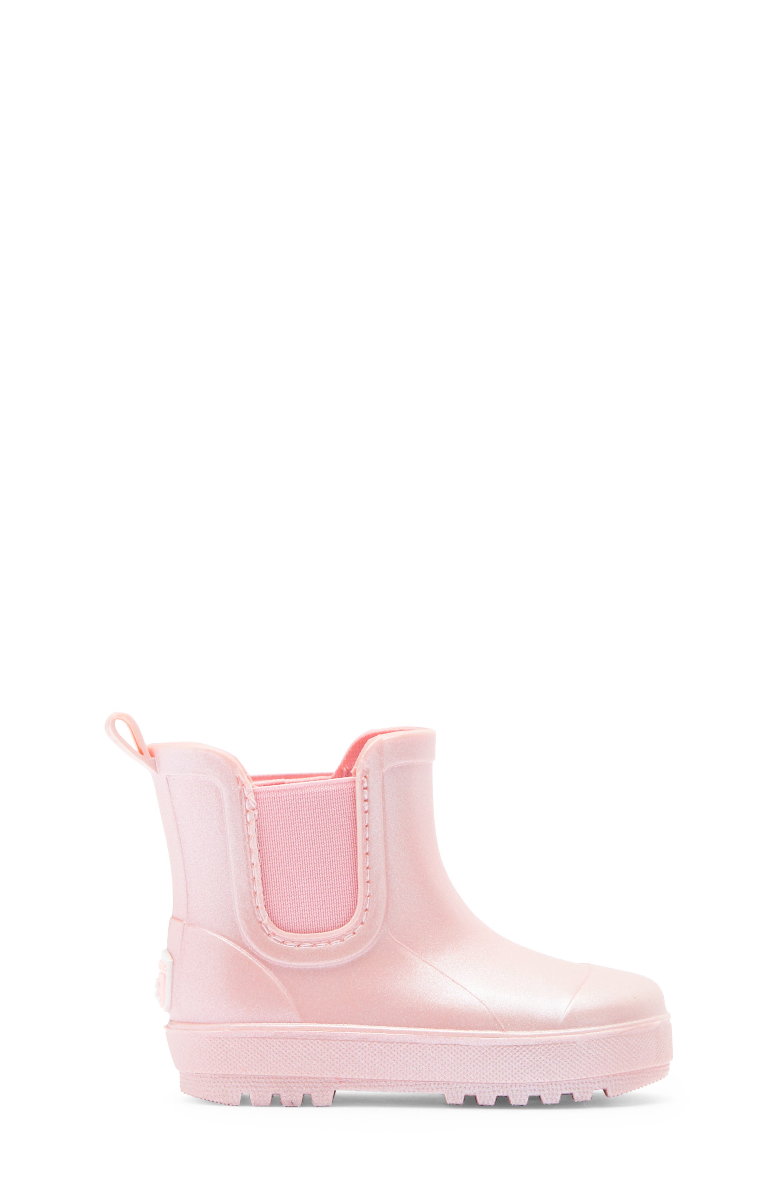 BEARPAW Kids' Shortie Rain Boot, Alternate, color, Rose Gold Gloss