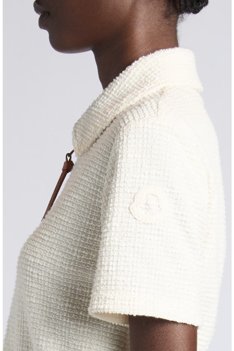 Stretch Tweed Half Zip Dress, Alternate, color, WHITE