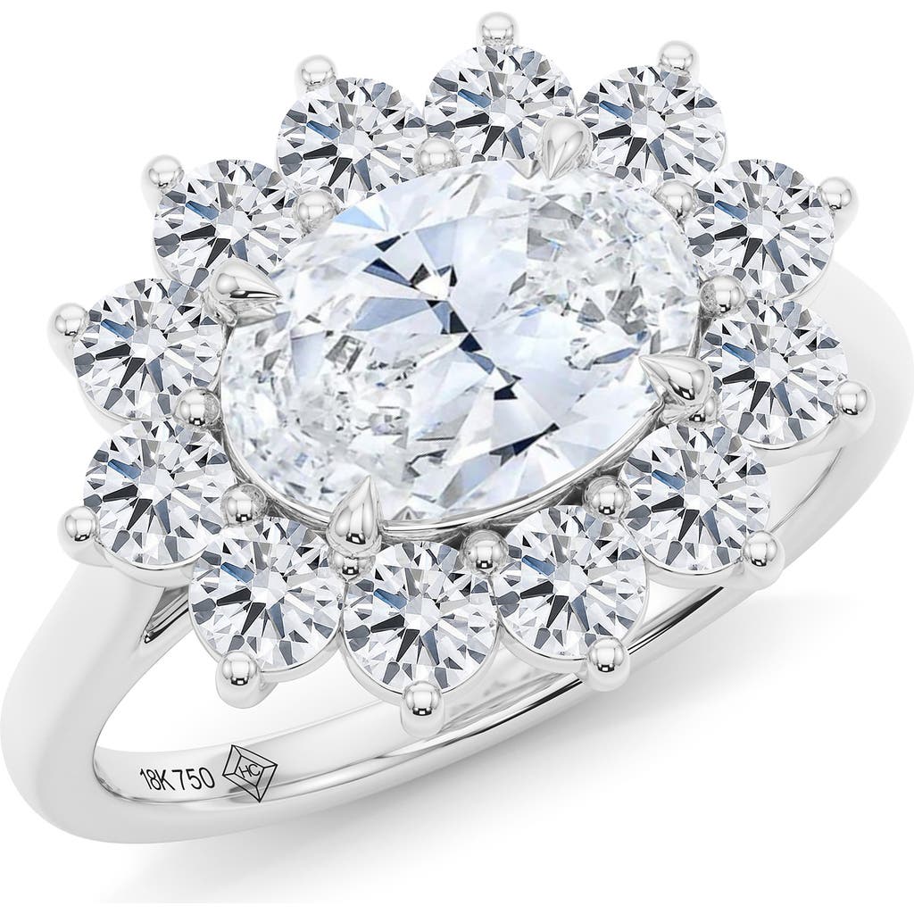 Hautecarat Princess Cut Lab Grown Diamond Engagement Ring In Brown