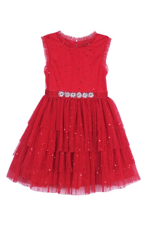 Kids' Tiered Rhinestone Embellished Dress (Toddler & Little Kid)