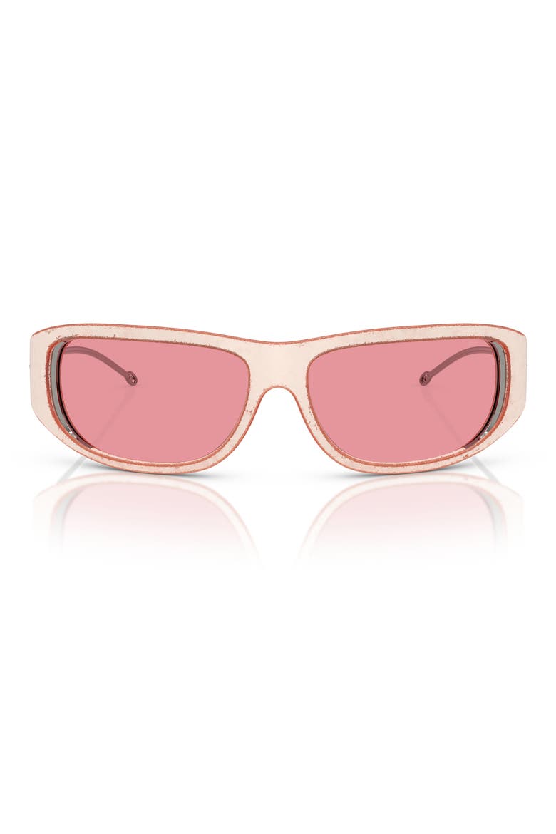 61mm Oval Sunglasses, Main, color, RUSTY ORANGE/ BEIGE/ PINK SIL